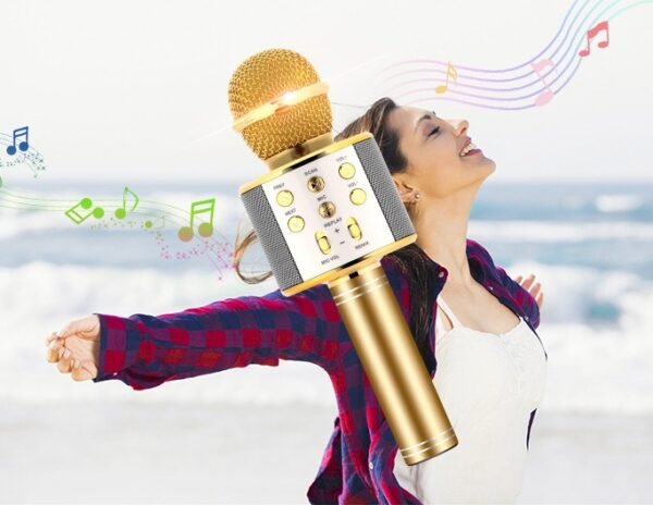 ⁦Wireless Microphone Portable Bluetooth Mini Home Ktv For Music Playing Singing Speaker Player⁩ - الصورة ⁦7⁩