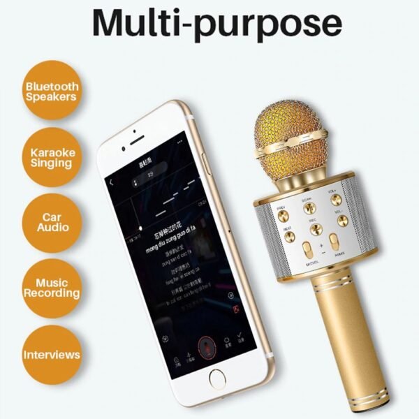 ⁦Wireless Microphone Portable Bluetooth Mini Home Ktv For Music Playing Singing Speaker Player⁩ - الصورة ⁦5⁩