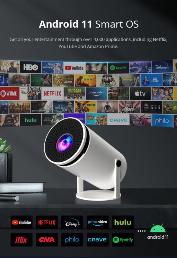 ⁦Barrel Machine Hy300 Smart AnzhuoHD Projection Screen Home Recommend Projector⁩ - الصورة ⁦4⁩